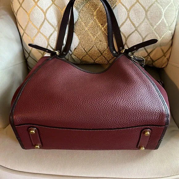 Coach burgundy leather and suede Lori bag - Picture 11 of 12